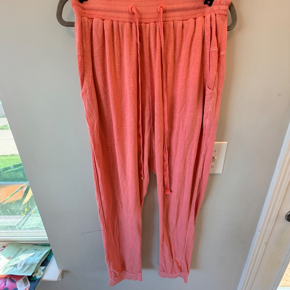 Anthropologie Saturday Sunday Jogger Pants Women Small Pink Stretch Minimalist